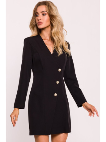 M793 Blazer dress with golden button - black