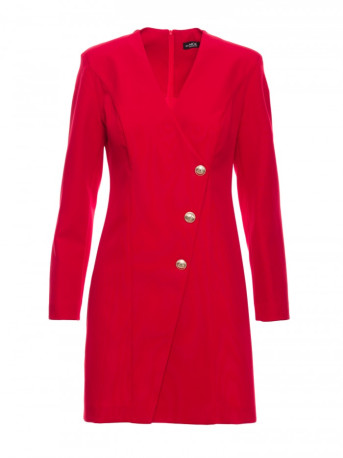 M793 Blazer dress with golden button - red