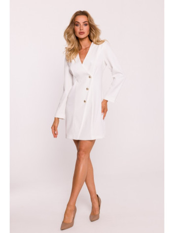 M793 Blazer dress with golden button - ecru