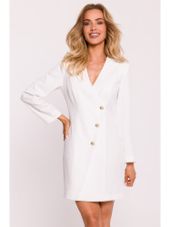 M793 Blazer dress with golden button - ecru