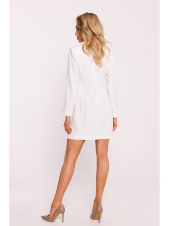 M793 Blazer dress with golden button - ecru
