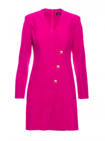 M793 Blazer dress with golden button - fuchsia
