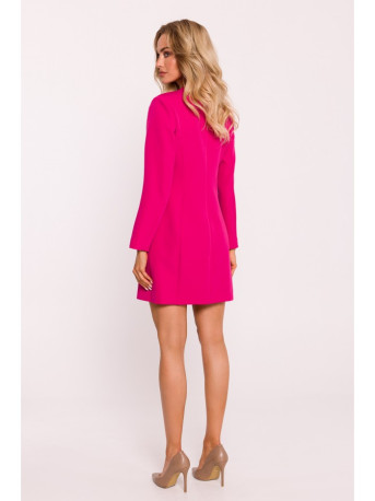 M793 Blazer dress with golden button - fuchsia