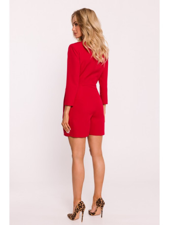 M796 Playsuit with a collar - red