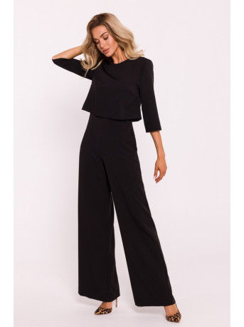 M798 Double layer top jumpsuit - black