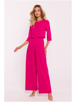 M798 Double layer top jumpsuit - fuchsia