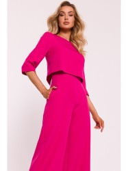 M798 Double layer top jumpsuit - fuchsia