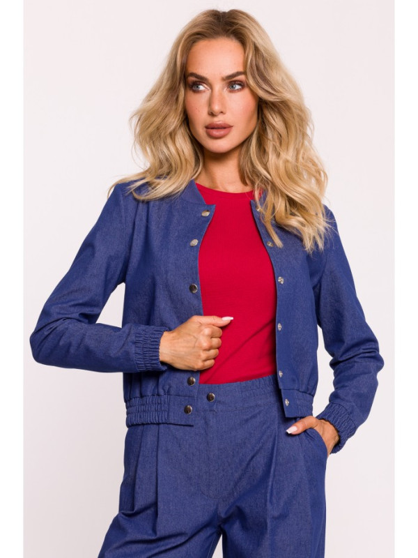 M800 Press stud bomber jacket - blue