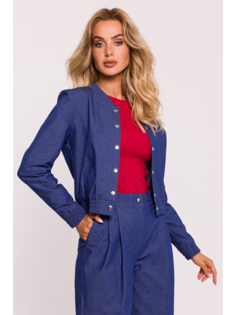 M800 Press stud bomber jacket - blue