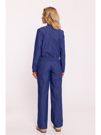 M800 Press stud bomber jacket - blue