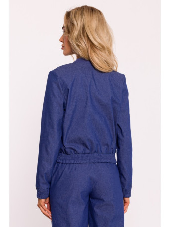 M800 Press stud bomber jacket - blue