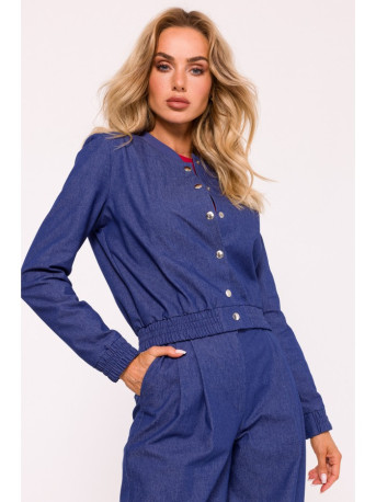 M800 Press stud bomber jacket - blue