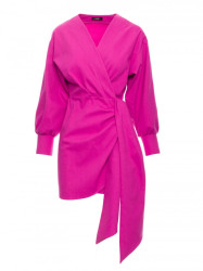 M802 Mini wrap dress with a tie detail - pink