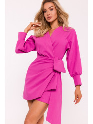 M802 Mini wrap dress with a tie detail - pink