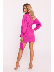 M802 Mini wrap dress with a tie detail - pink