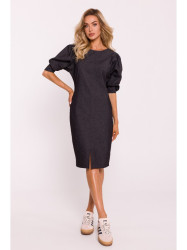 M803 Puff sleeve dress - graphite