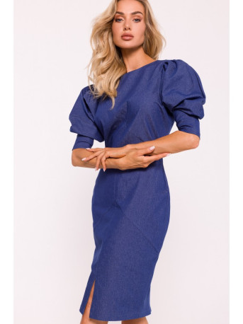 M803 Puff sleeve dress - blue