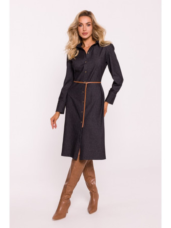 M804 Shirt dress with a belt - graphite