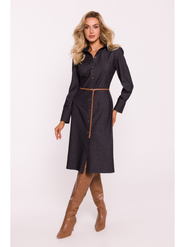 M804 Shirt dress with a belt - graphite