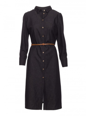 M804 Shirt dress with a belt - graphite