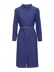 M804 Shirt dress with a belt - blue