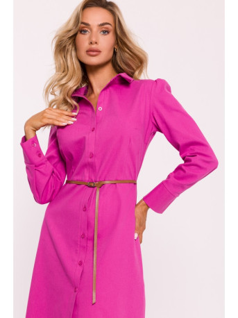 M804 Shirt dress with a belt - pink