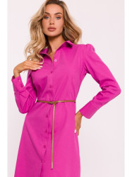 M804 Shirt dress with a belt - pink