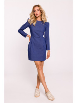 M805 Long-sleeved mini dress - blue