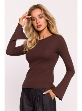 M806 Ribbed longsleeved top - brown