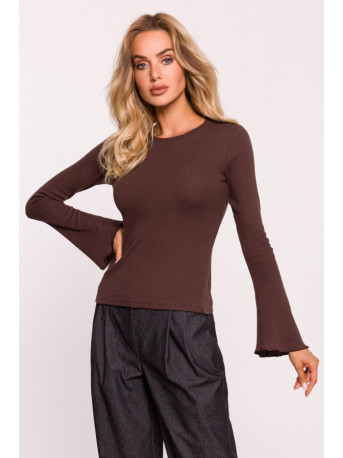 M806 Ribbed longsleeved top - brown