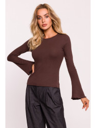 M806 Ribbed longsleeved top - brown