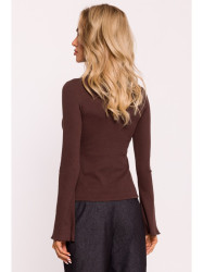M806 Ribbed longsleeved top - brown