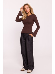 M806 Ribbed longsleeved top - brown