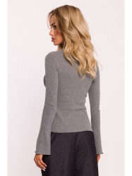 M806 Ribbed longsleeved top - grey melange