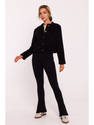 M807 Cropped teddy blazer - black