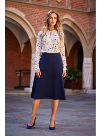 S133 A-line midi skirt - navy blue