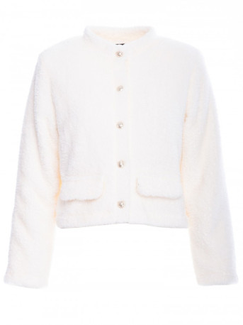 M807 Cropped teddy blazer - ecru