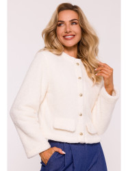 M807 Cropped teddy blazer - ecru