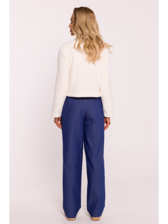 M807 Cropped teddy blazer - ecru