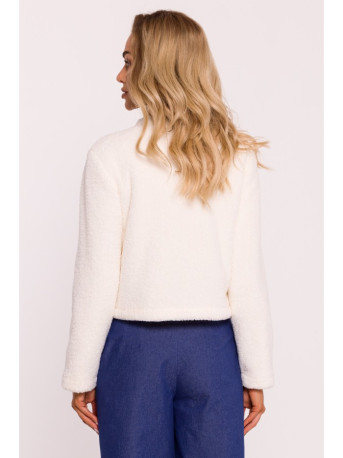 M807 Cropped teddy blazer - ecru