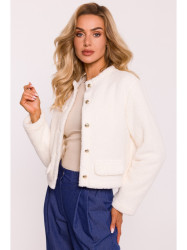 M807 Cropped teddy blazer - ecru