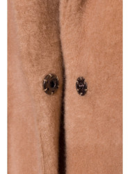 M808 Apkarpytas pliušinis švarkas - smėlio spalvos