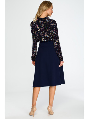 S133 A-line midi skirt - navy blue