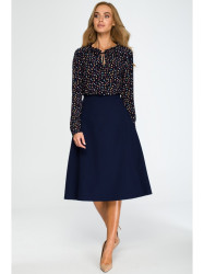 S133 A-line midi skirt - navy blue