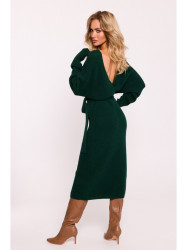 M810 Sweater dress with V-neck - green