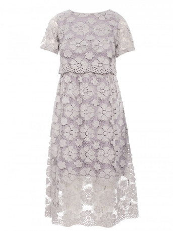 M405 Lace crop top midi dress - grey