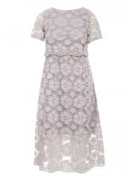 M405 Lace crop top midi dress - grey