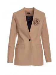 S370 Gėlėtas švarkas - smėlio spalvos