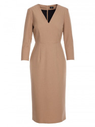 S372 Flower pencil dress - beige