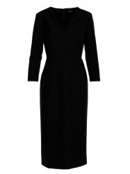 S372 Flower pencil dress - black